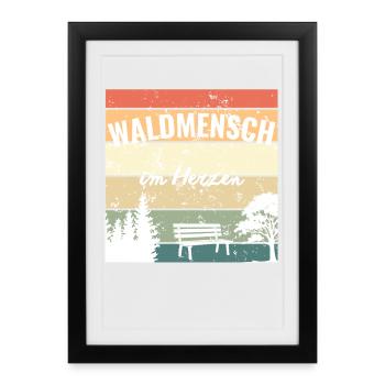 L’homme de la forêt dans mon cœur – mon lieu de pouvoir - Affiche encadrée (27 × 37 cm) - noir - Devant
