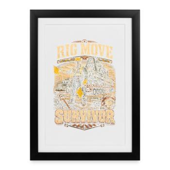 Oil Rig Rig Worker Rig Move Survivor - Framed poster (27 × 37 cm) - black - Front