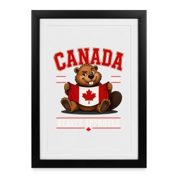 Canada Beaver Flag EST 1867 - Framed poster (27 × 37 cm) - black - Front