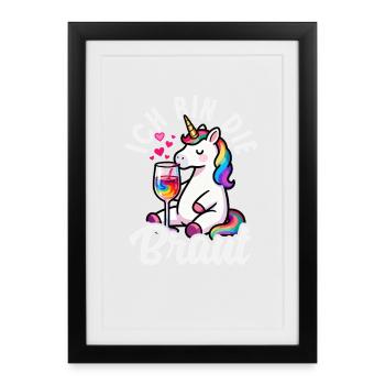 I'm The Bride Bachelor Unicorn Cocktail Party - Framed poster (27 × 37 cm) - black - Front
