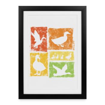 Duck Perspectives - Retro Graphic - Framed poster (27 × 37 cm) - black - Front