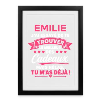 Emilie Cadeaux: Tu M’as Déjà - Affiche encadrée (27 × 37 cm) - noir - Devant