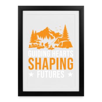 Chef des Guides Scouts Guides Hearts Scout - Affiche encadrée (27 × 37 cm) - noir - Devant