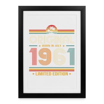 65th Birthday Gift Vintage July Vintage 1961 - Framed poster (27 × 37 cm) - black - Front