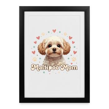 Maman Maltipoo - Affiche encadrée (27 × 37 cm) - noir - Devant