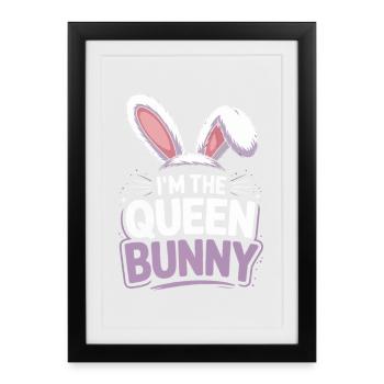 Reine des lapins lapins - Affiche encadrée (27 × 37 cm) - noir - Devant
