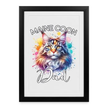 Maine Coon Dad - Framed poster (27 × 37 cm) - black - Front