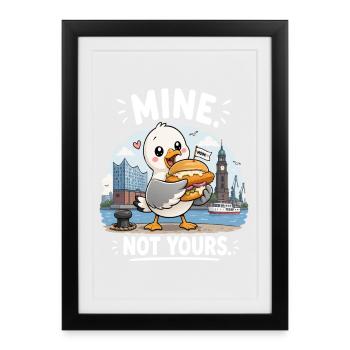 Mine Not Yours Seagull - Framed poster (27 × 37 cm) - black - Front