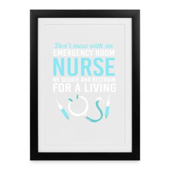 Emergency Nurse Ambulance - Framed poster (27 × 37 cm) - black - Front