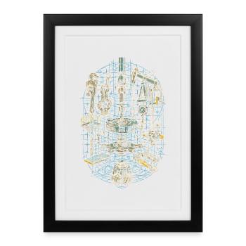 Ouvrier sur plateformes pétrolières - Affiche encadrée (27 × 37 cm) - noir - Devant