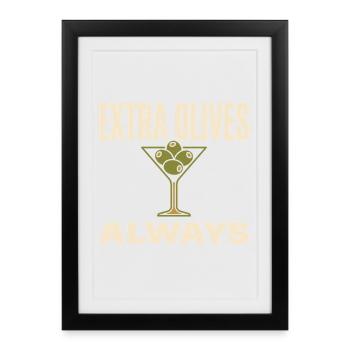 Olive Girl Martini Olive Mediterranean - Framed poster (27 × 37 cm) - black - Front