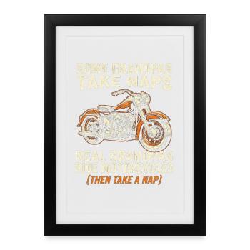  Funny Biker Grandpa Ride Motorcycles Then Take A - Gerahmtes Poster (27 × 37 cm) - Schwarz - Vorne