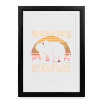 Avertissement Alaska Gros Ours Rétro Chats - Affiche encadrée (27 × 37 cm) - noir - Devant