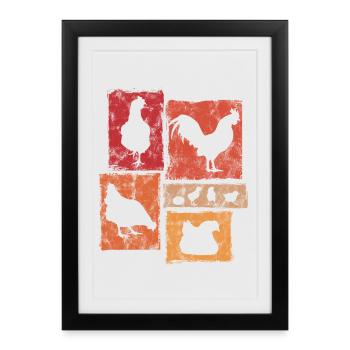 Chickens in perspective for farmer and farm - Framed poster (27 × 37 cm) - black - Front