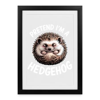 Dictons de hérisson Drôle de cadeau de hérisson - Affiche encadrée (27 × 37 cm) - noir - Devant