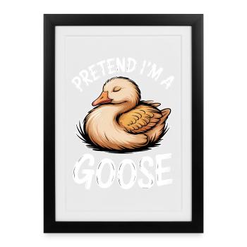 Oies Oies, Cadeau drôle d’oie - Affiche encadrée (27 × 37 cm) - noir - Devant