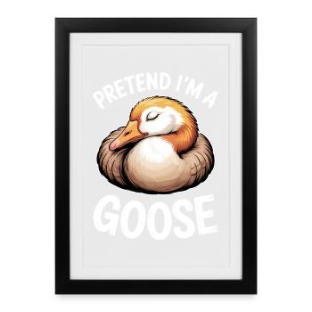 Oies Oies, Cadeau drôle d’oie - Affiche encadrée (27 × 37 cm) - noir - Devant