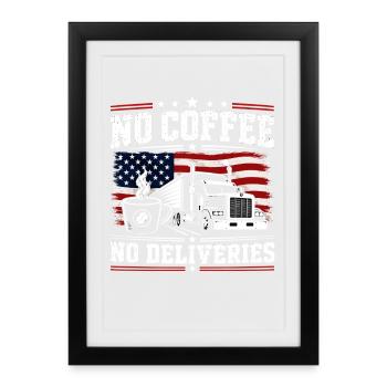 Camions de caféine et transport - Affiche encadrée (27 × 37 cm) - noir - Devant