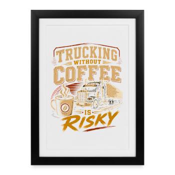 Transports de camions Logistique - Affiche encadrée (27 × 37 cm) - noir - Devant