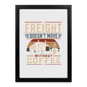 Chauffeur de camion Café Caféine - Affiche encadrée (27 × 37 cm) - noir - Devant