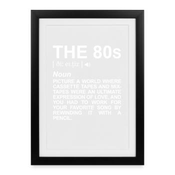 Explication des termes dans les années 80 - Affiche encadrée (27 × 37 cm) - noir - Devant