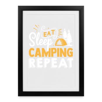 Camping Bonfire Camp Life Forest Camper - Framed poster (27 × 37 cm) - black - Front