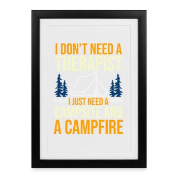 Camping Bonfire Camp Life Forest Camper - Framed poster (27 × 37 cm) - black - Front