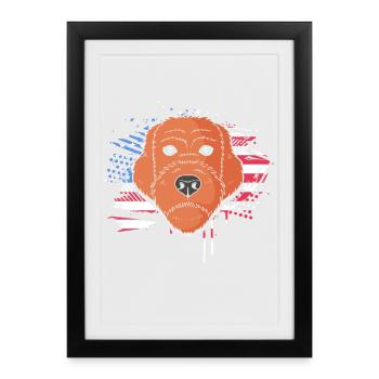 Chien Griffon - Affiche encadrée (27 × 37 cm) - noir - Devant