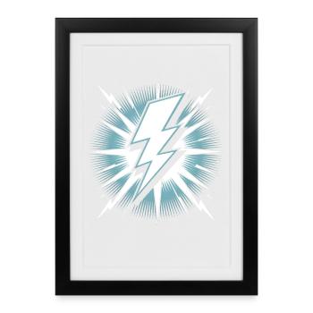 Lightning Lightning Thunderstorm Current Storm - Framed poster (27 × 37 cm) - black - Front