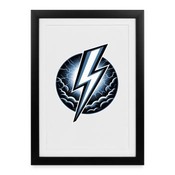 Lightning Lightning Thunderstorm Current Storm - Framed poster (27 × 37 cm) - black - Front