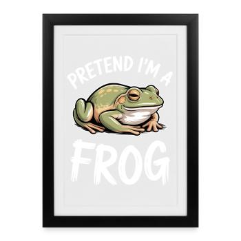 Expressions de grenouilles, Grenouilles, drôle de cadeau de grenouille - Affiche encadrée (27 × 37 cm) - noir - Devant