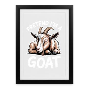Dictons de chèvre Cadeau drôle de chèvre - Affiche encadrée (27 × 37 cm) - noir - Devant