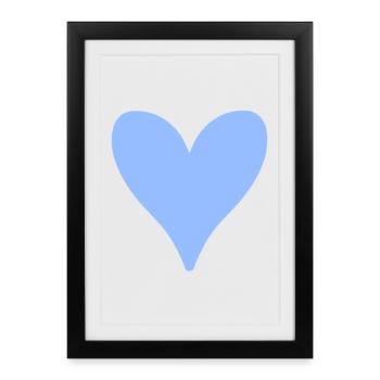 Forme de larme en forme de cœur bleu - Affiche encadrée (27 × 37 cm) - noir - Devant