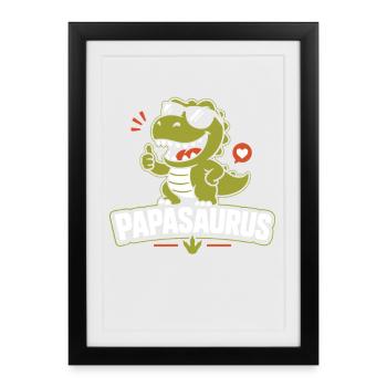 Papásaurus Joie Souriant - Affiche encadrée (27 × 37 cm) - noir - Devant
