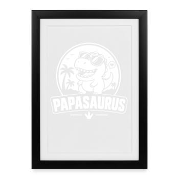 Papasaurus Fins Glasses - Framed poster (27 × 37 cm) - black - Front