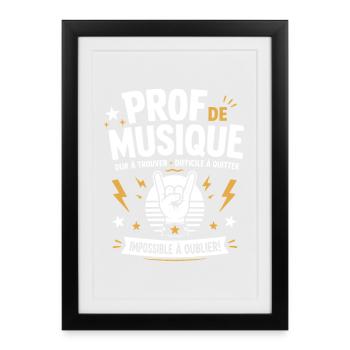 Prof de Musique Rock Inoubliable - Affiche encadrée (27 × 37 cm) - noir - Devant