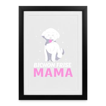 Bichon Frise - Gerahmtes Poster (27 × 37 cm) - Schwarz - Vorne
