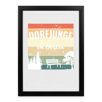 Dorfjunge im Herzen Vintage Heimat - Gerahmtes Poster (27 × 37 cm) - Schwarz - Vorne