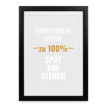 Der Wecker klingelt, die Snooze-Taste gewinnt. Die - Gerahmtes Poster (27 × 37 cm) - Schwarz - Vorne