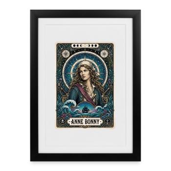 Anne Bonny Pirate Tarot Deck - Framed poster (27 × 37 cm) - black - Front