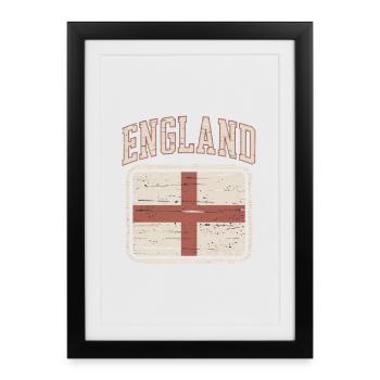 Drapeau vintage de l’Angleterre - Affiche encadrée (27 × 37 cm) - noir - Devant