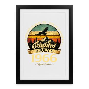 60th Birthday Gift Vintage July Vintage 1966 - Framed poster (27 × 37 cm) - black - Front