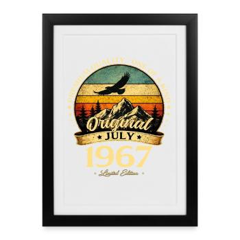 Cadeau du 59e anniversaire Millésime juillet 1967 - Affiche encadrée (27 × 37 cm) - noir - Devant