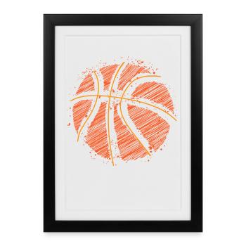 Basket-ball - Affiche encadrée (27 × 37 cm) - noir - Devant