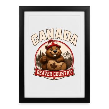 Kanada Biber Land - Gerahmtes Poster (27 × 37 cm) - Schwarz - Vorne