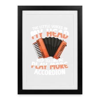  Die Kleinen Stimmen In Meinem Kopf Sagen, Mehr - Gerahmtes Poster (27 × 37 cm) - Schwarz - Vorne