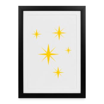 Explosion de l’Étoile d’Or - Affiche encadrée (27 × 37 cm) - noir - Devant