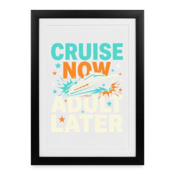 Cruising Granny, Grandma On Deck, - Framed poster (27 × 37 cm) - black - Front