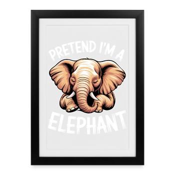 Expressions d’éléphant Éléphant Drôle d’éléphant - Affiche encadrée (27 × 37 cm) - noir - Devant