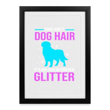 Golden Retriever Goldie Chien Chien Cadeau - Affiche encadrée (27 × 37 cm) - noir - Devant